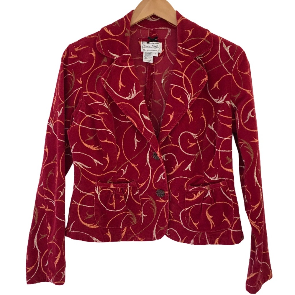 Live a Little Corduroy Embroidered Crop Jacket | S